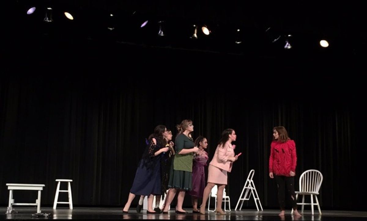 â€‹Junior ladies of 5480 performed in The Cagebirds by David Campton. We won best Chapter Select, and will perform this again at Nationals in June! We did this one-act for our sophomore show in March 2016. We just can't get away from it.
 at 