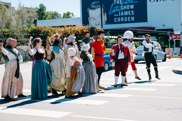 Photo Flash: BEAUTY AND THE BEAST Cast Perform 'Crosswalk the Musical' on CORDEN — photo 10 of 11