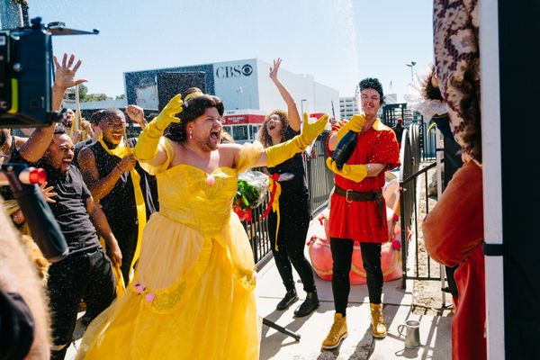 Photo Flash: BEAUTY AND THE BEAST Cast Perform 'Crosswalk the Musical' on CORDEN — photo 3 of 11