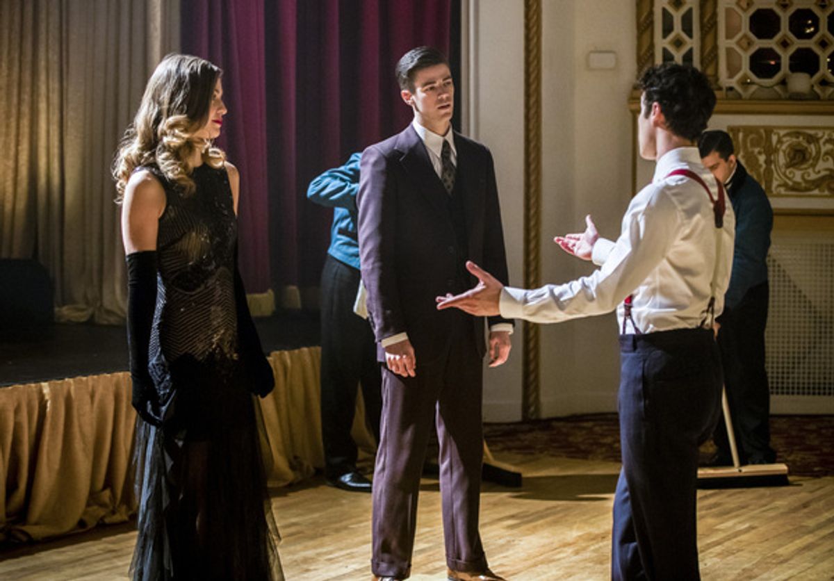 Melissa Benoist, Grant Gustin and Darren Criss  at 