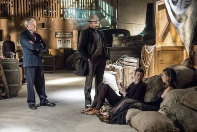 Victor Garber, Jesse L. Martin, Grant Gustin and Melissa Benoist Photo