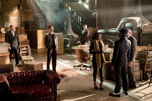 Grant Gustin, Candice Patton, Jesse L. Martin and Victor Garber Photo
