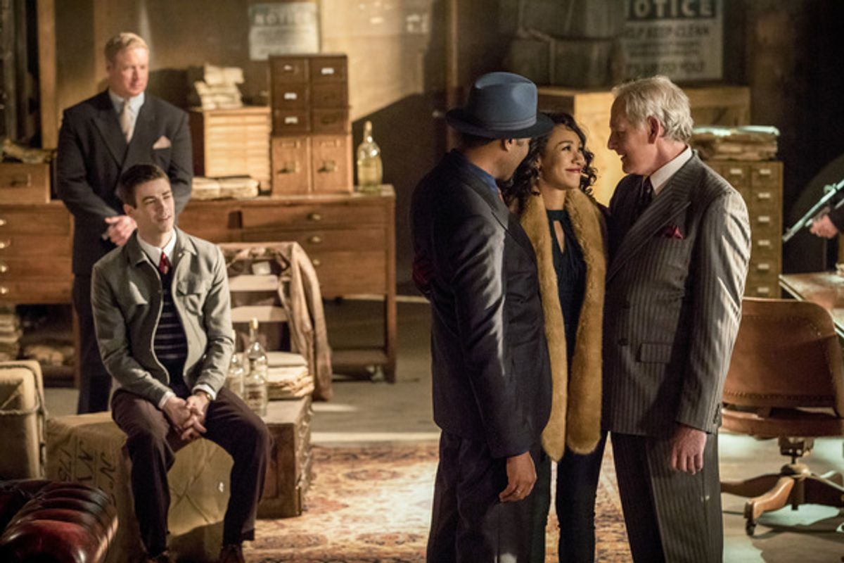 Candice Patton, Jesse L. Martin and Victor Garber  at 
