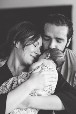 Laura Benanti, Ella Rose Benanti-Brown, and Patrick Brown Photo