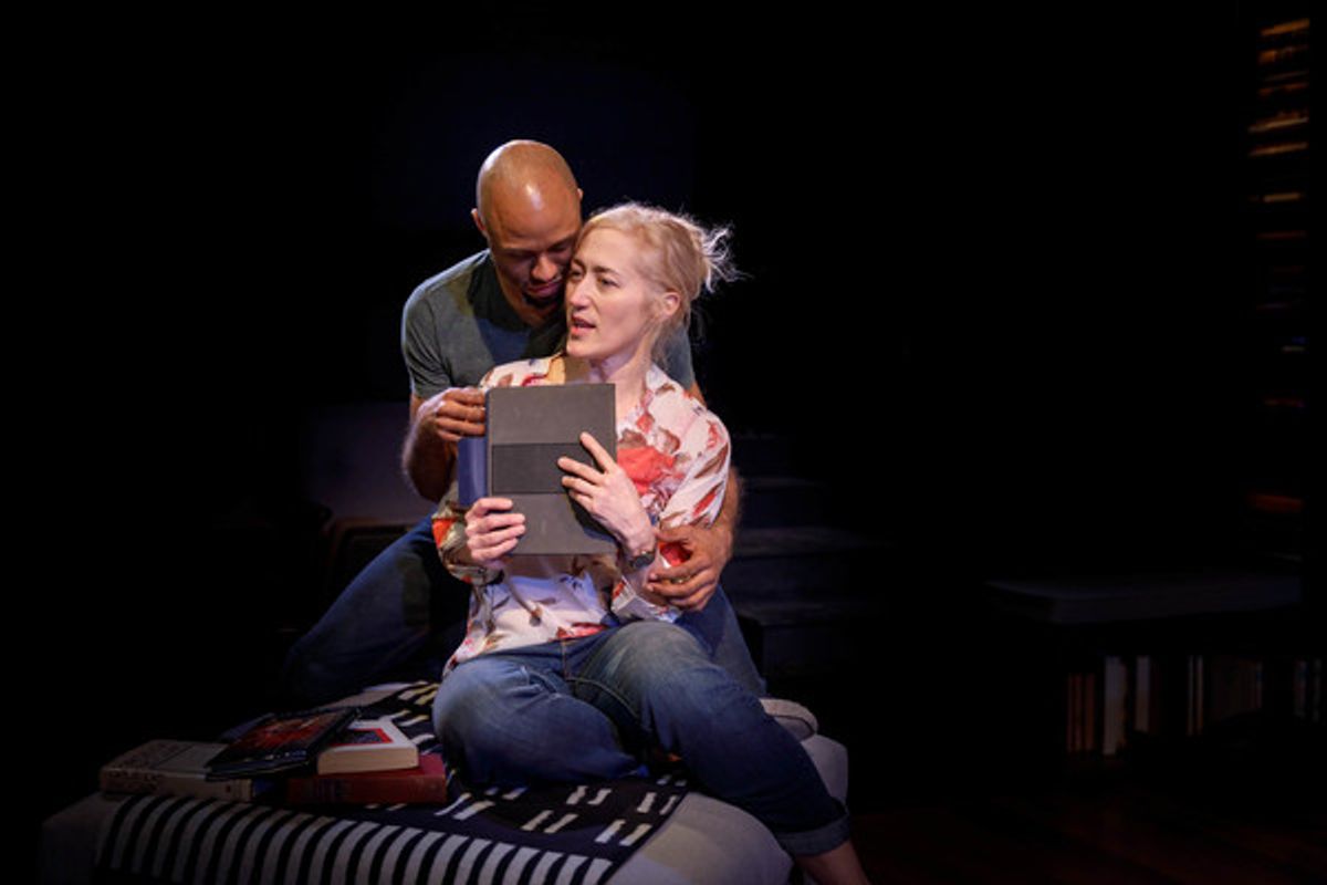 Darian Dauchan and LeeAnne Hutchison in Kitchen Theatre Company's production of Sex With Strangers by Laura Eason. Photo by Dave Burbank. at 