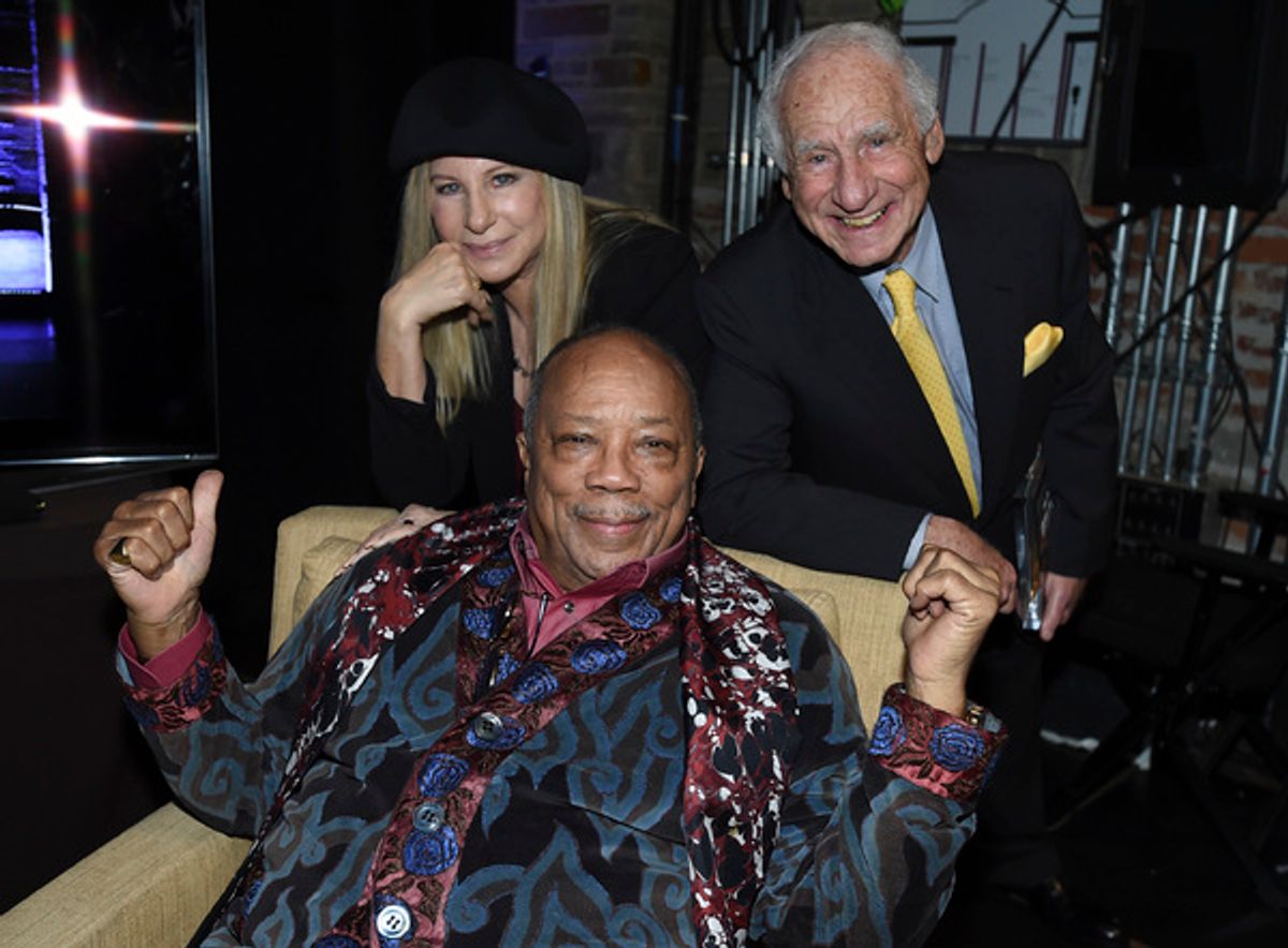 Barbra Streisand, Quincy Jones, and Mel Brooks at 