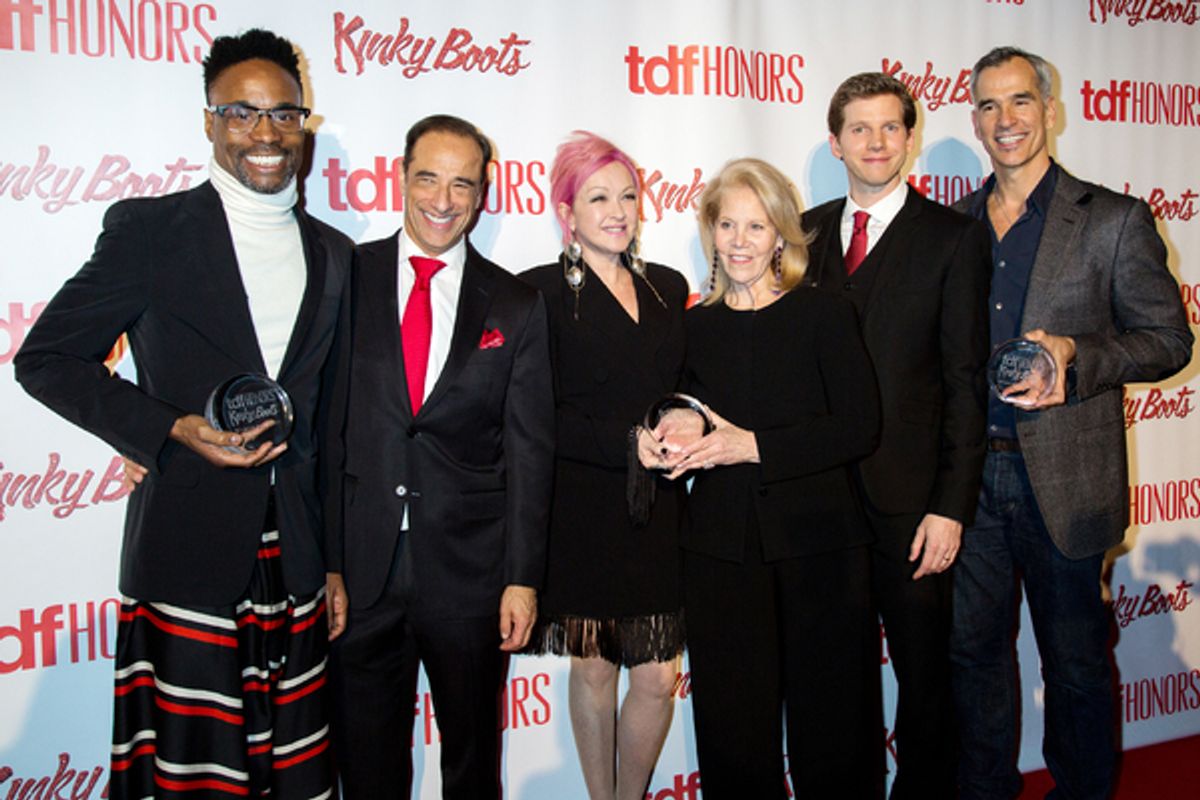 Billy Porter, Hal Luftig, Cyndi Lauper, Dayrl Roth, Stark Sands, Jerry Mitchell at 