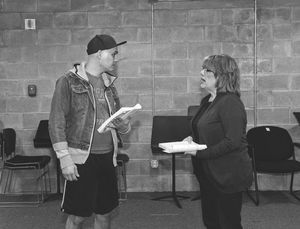 Alex Heika and Sara Shelby-Martin in rehearsal for Parade at WaterTower Theatre @ BroadwayWorld Alex Heika and Sara Shelby-Martin in rehearsal for Parade at WaterTower Theatre Photo