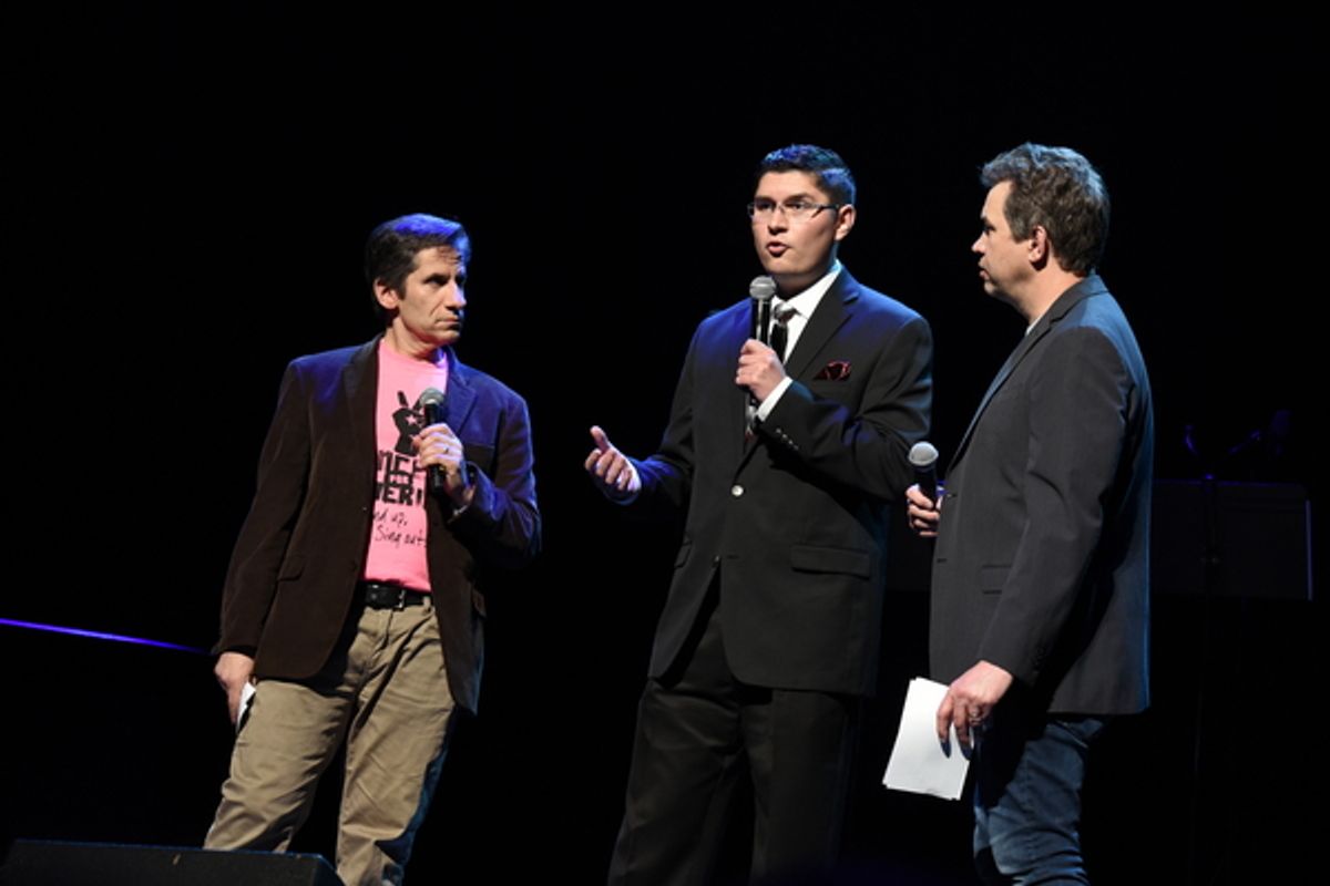 Seth Rudetsky, Julio Guzman and James Wesley at 