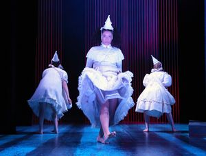 L to R: Jenn Sapoznikov, Vivienne James, Kristen Wolf, (Chorus of Stones) in â€"Eurydice†by Sarah Ruhl onstage in Connecticut Repertory Theatre’s Studio Theatre through April 2, 2017. Info at crt.uconn.edu. Photo by Gerry Goodstein. @ BroadwayWorld L to R: Jenn Sapoznikov, Vivienne James, Kristen Wolf, (Chorus of Stones) in â€"E Photo