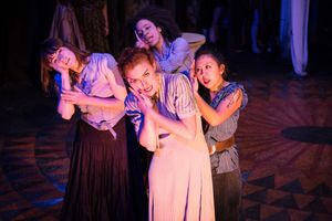 (front) Kelsey Shipley with (back, l to r) McCambridge Dowd-Whipple, Emma Ladji and Stephanie Shum in Red Tape Theatre and Walkabout Theater Company’s world premiere co-production of MOTHER OF SMOKE. Photo by Austin D. Oie. @ BroadwayWorld (front) Kelsey Shipley with (back, l to r) McCambridge Dowd-Whipple, Emma Ladji and Photo