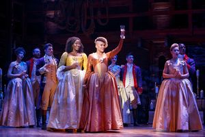 Solea Pfeiffer, Emmy Raver- Lampman, Amber Iman, Hamilton Company Photo