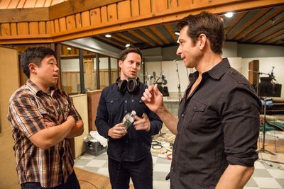 Raymond Lee, Andrew Call, and Andy Karl Photo