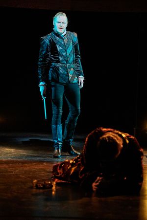 Actor Jonathan Dyrud in the title role of the Great Lakes Theater production of HAMLET at the Hanna Theatre, Playhouse Square which runs through April 15 (Photo by Roger Mastroianni) - See more at: http://www.greatlakestheater.org/tickets/shows/hamlet#med @ BroadwayWorld Actor Jonathan Dyrud in the title role of the Great Lakes Theater production of HAMLE Photo