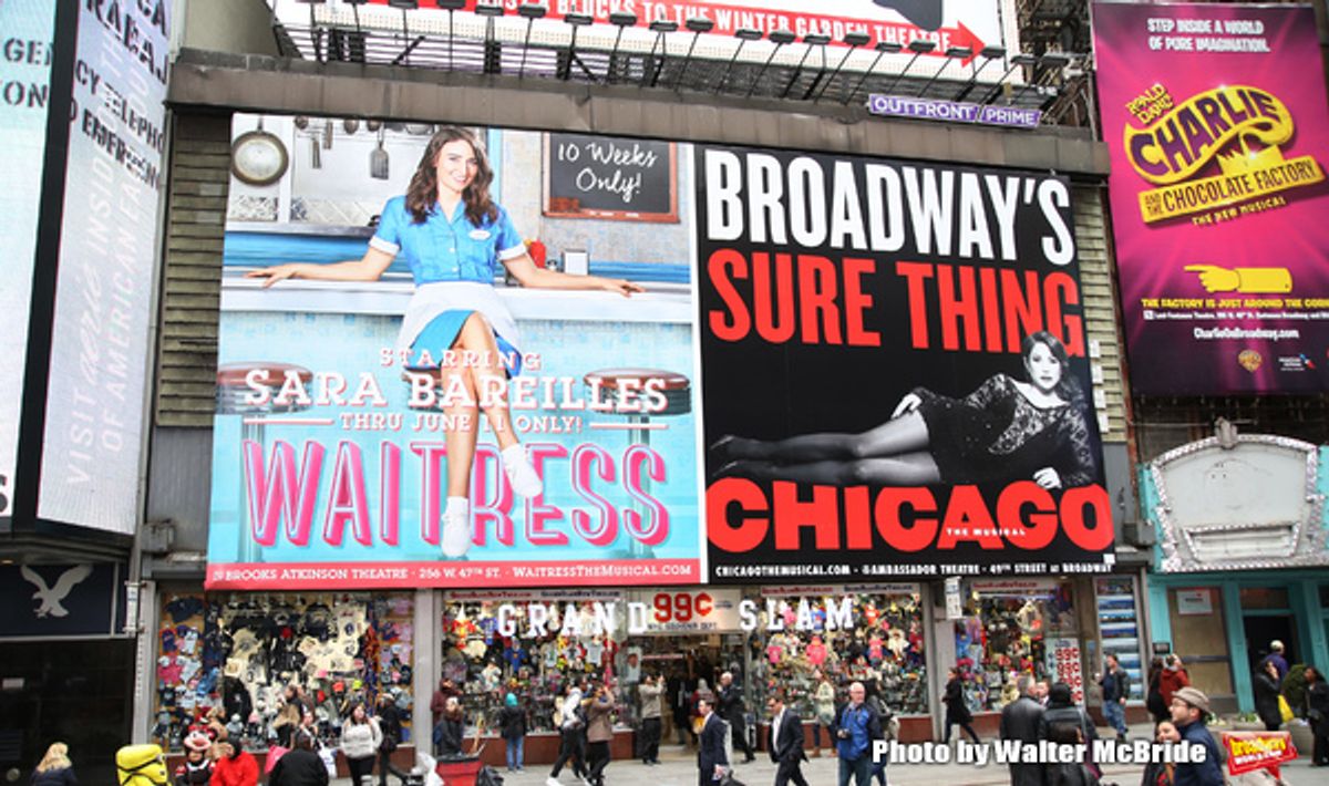 Theatre Billboard unveiling for 'Waitress' starring Sara Bareilles at 