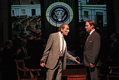 J. Kenneth Campell as President Lyndon B. Johnson and Tom Wahl as Hubert Humphrey  Photo