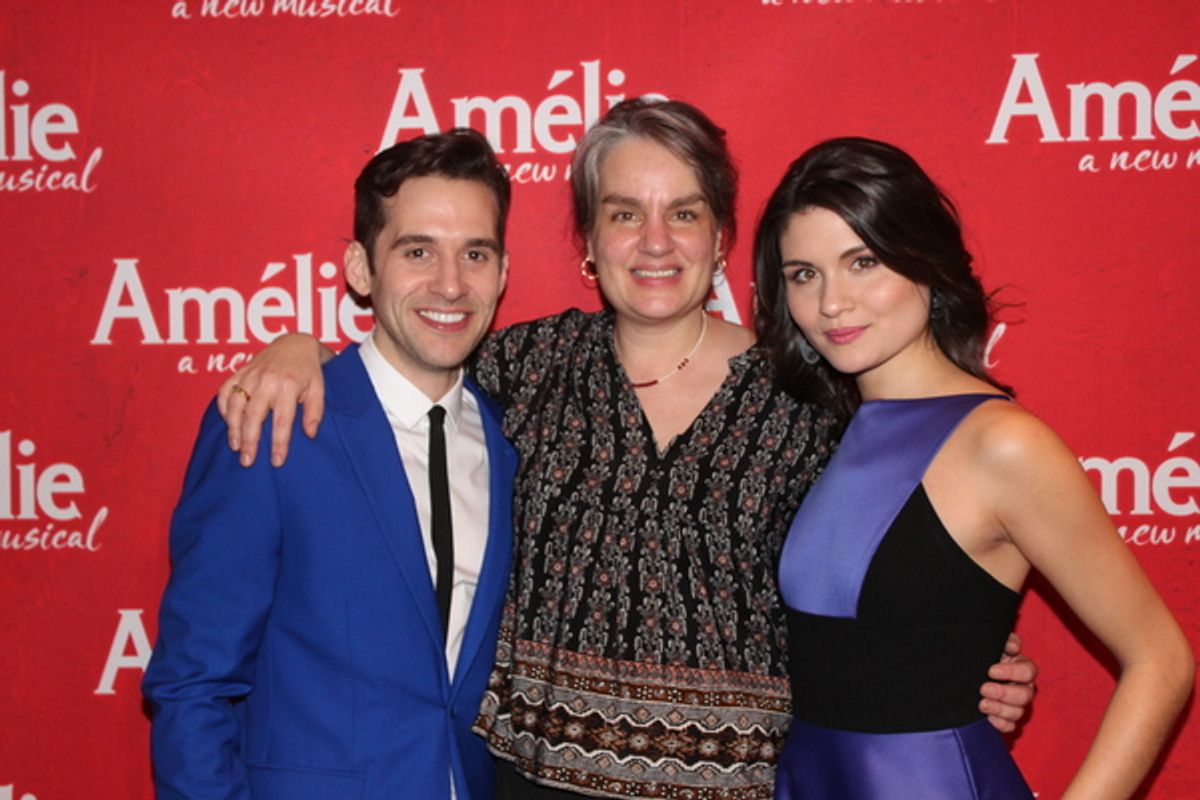 Adam Chandler-Berat, Pam Mackinnon and Phillipa Soo at 