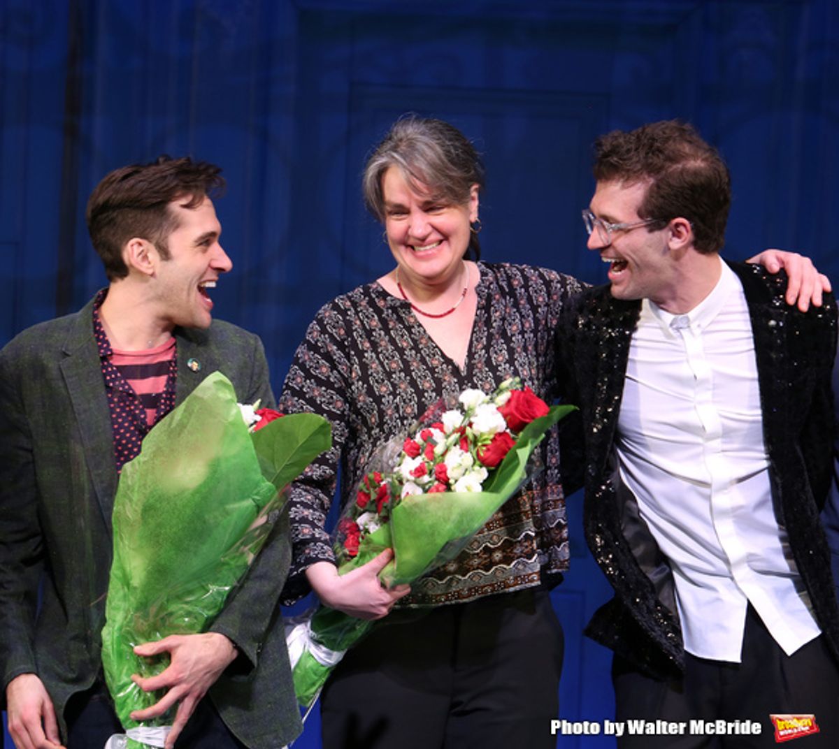 Adam Chanler-Berat, Pam MacKinnon and Sam Pinkleton  at 