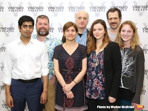 Eshan Bay, director Peter DuBois, playwright Gina Gionfriddo, Frank Wood, Amber Tambl Photo