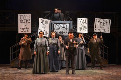 Sweatshop workers protest for bread and freedom in TheatreWorks Silicon Valley's Rags Photo