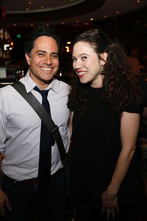 Playwright Rajiv Joseph and cast member Bonne Kramer Photo