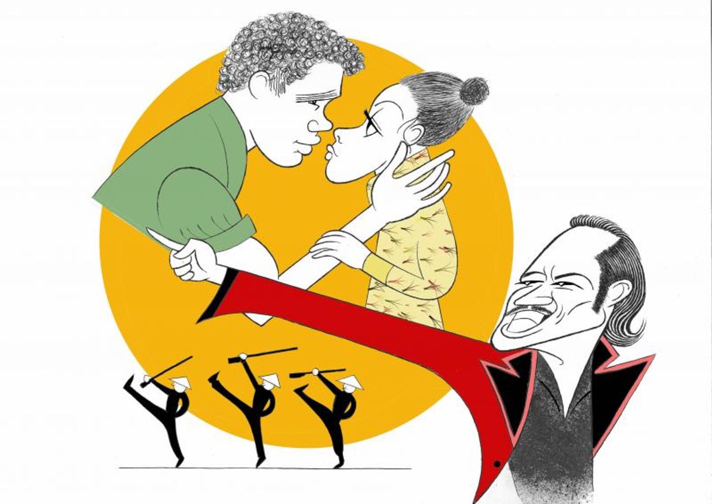 BWW Exclusive: Ken Fallin Draws the Stage - Alistair Brammer, Eva Noblezada & Jon Jon Briones in MISS SAIGON  Image