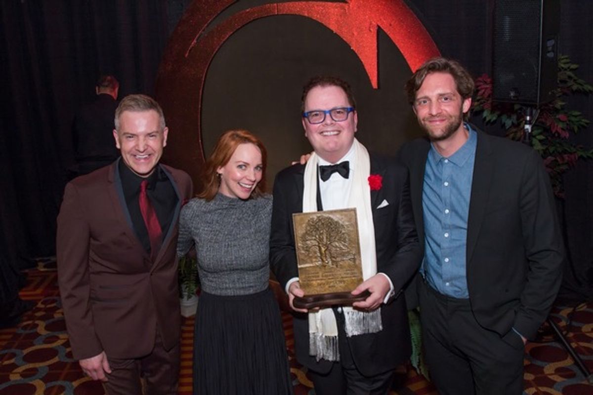 Stephen Bienskie, Sarah Litzsinger, George Street Playhouse Artistic Director David Saint, and Colin Hanlon at 