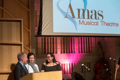 Stephen Flaherty, Lynn Aherns, Amy Tolentino  Photo