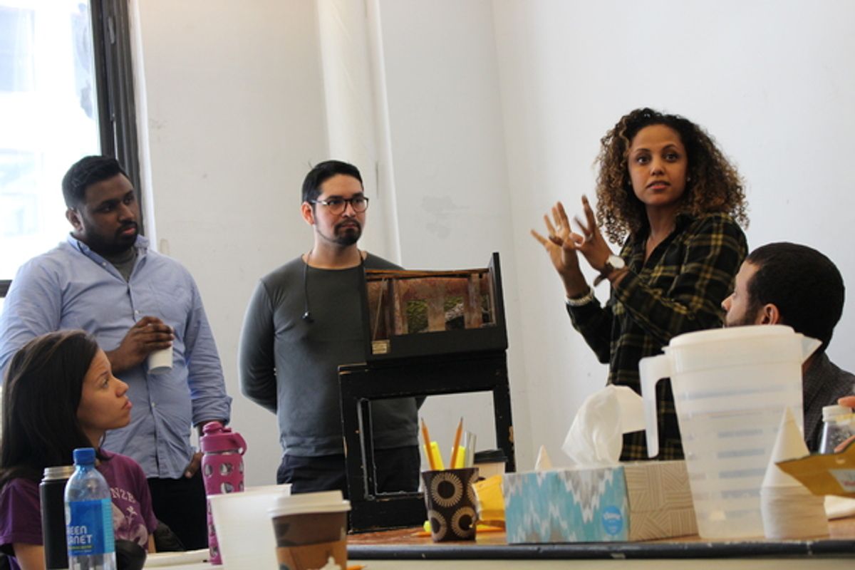 Lighting Designer Amith Chandrashaker, Costume Designer Fabian Aguilar, Director Weyni Mengesha at 