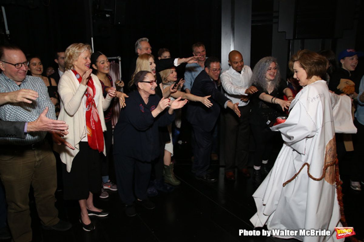 Joanna Glushak with Christine Ebersole and Patti Lupone and cast  at 