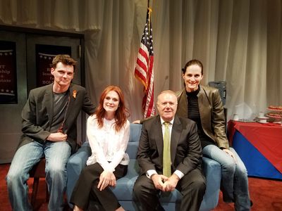 Jason Odell Williams, Julianne Moore, John Feinblatt, Charlotte Cohn Photo