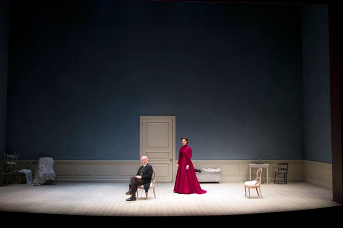 South Coast Repertory presents the world premiere of â€"A Dollâ€™s House, Part 2â€ by Lucas Hnath, directed by Shelley Butler. Cast: Shannon Cochran (Nora), Bill Geisslinger (Torvald), Lynn Pilgrim (Anne Marie) and Virginia Vale (Emmy).  Julianne Argyros at 