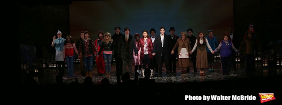 Barrett Doss and Andy Karl with cast  at 