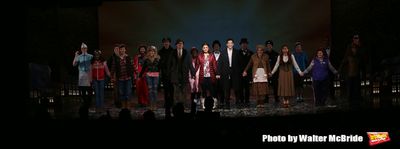 Barrett Doss and Andy Karl with cast  Photo