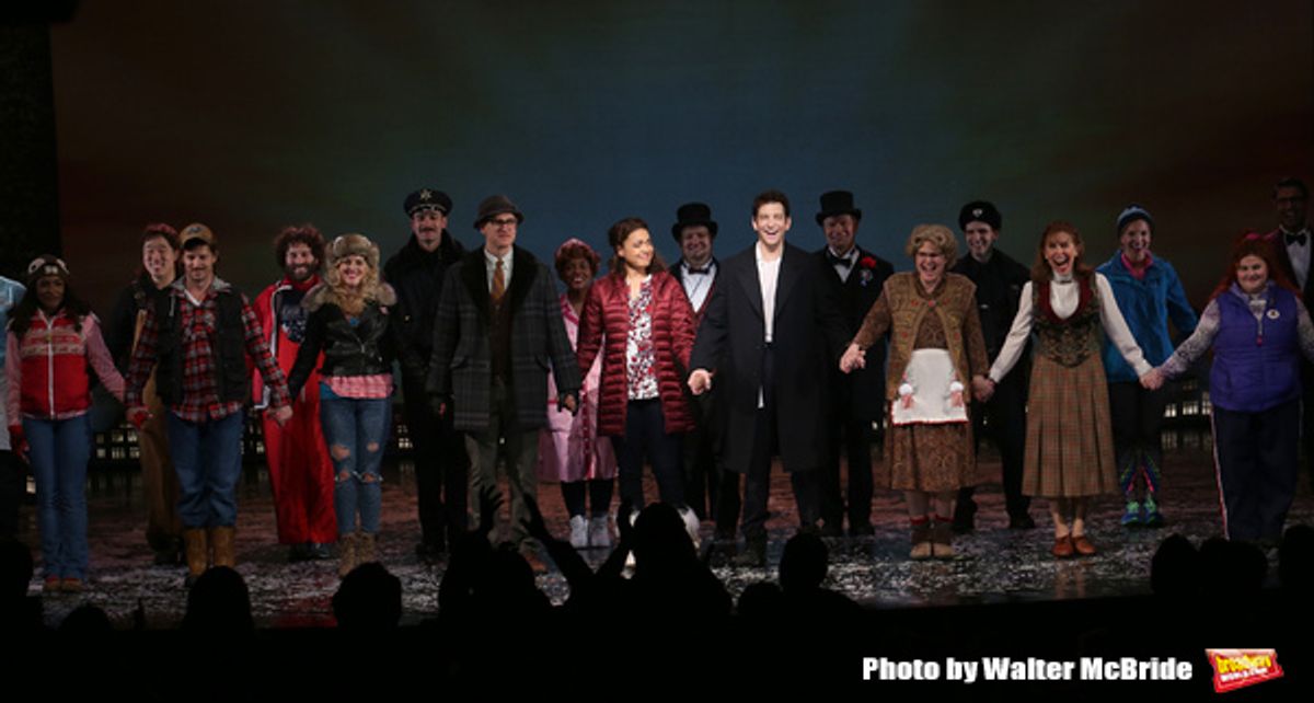 Barrett Doss and Andy Karl with cast  at 