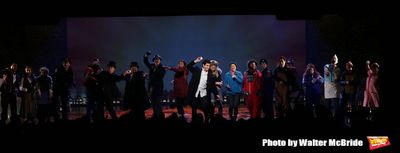 Barrett Doss and Andy Karl and cast  Photo