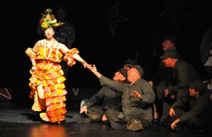 Reagle Music Theatre recreates a WWII U.S.O. show featuring Carmen Miranda performing Photo