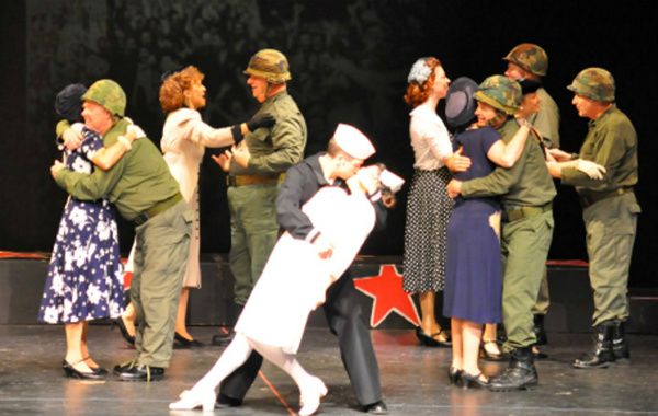 The Kiss recreated by the Remembering the 40s cast of Reagle Music Theatre.  (C) Herb Photo