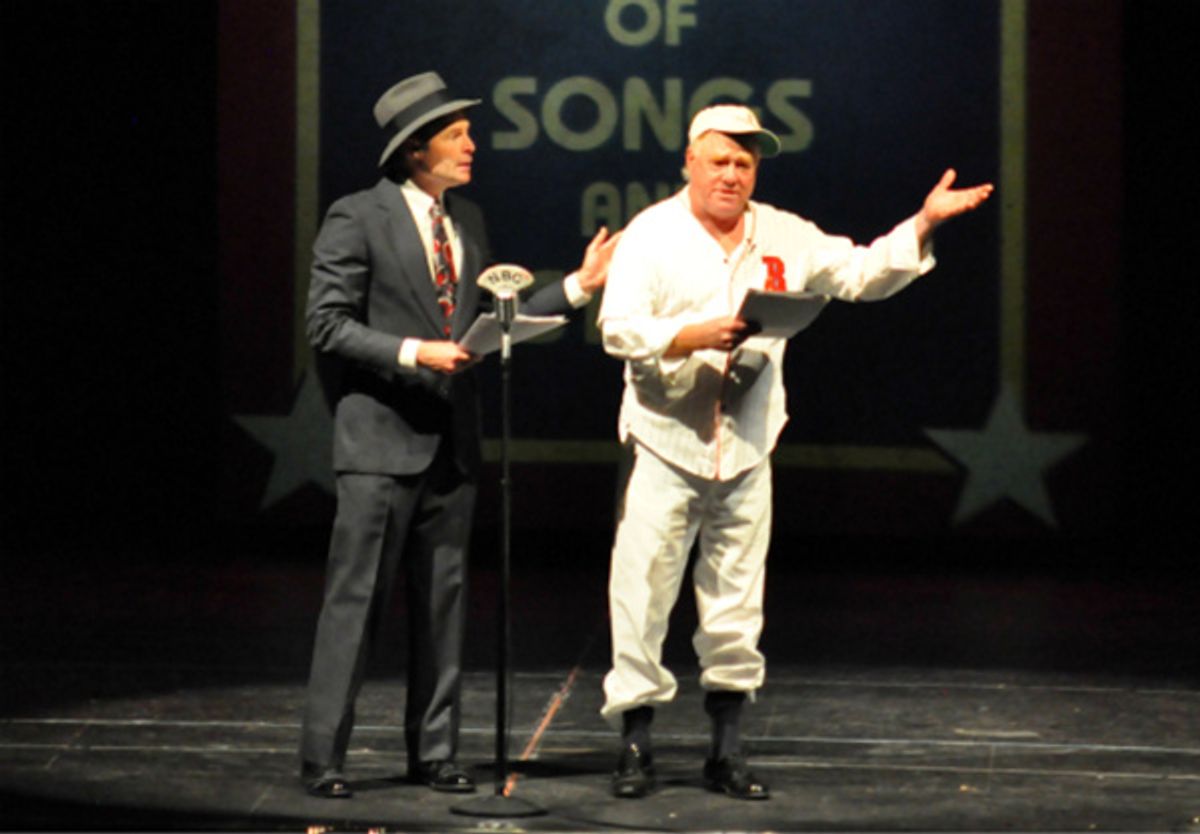 Reagle recreates the Rexall Radio Hour featuring Bud Abbott and Lou Costello's Who'se On First? routine.  (C) Herb Philpott at 