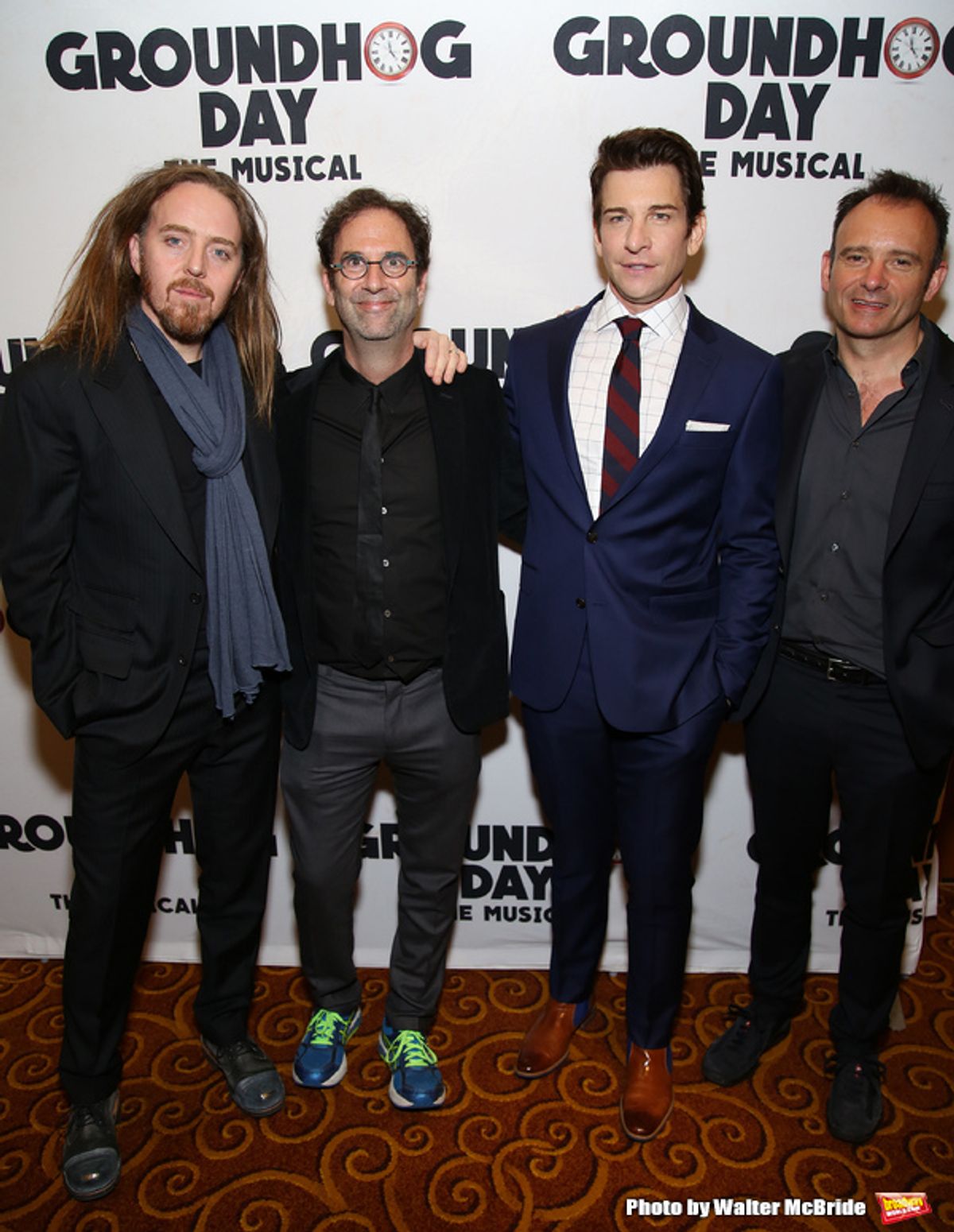 Tim Minchin, Danny Rubin, Andy Karl and Matthew Warchus  at 