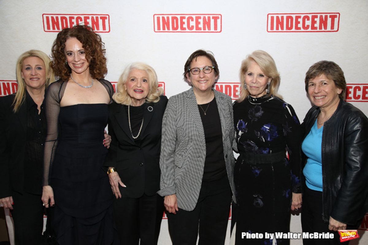 Judith Kasen, Rebecca Taichman, Rabbi Sharon Kleinbaum, Edie Windsor, Daryl Roth and Randi Weingarten at 