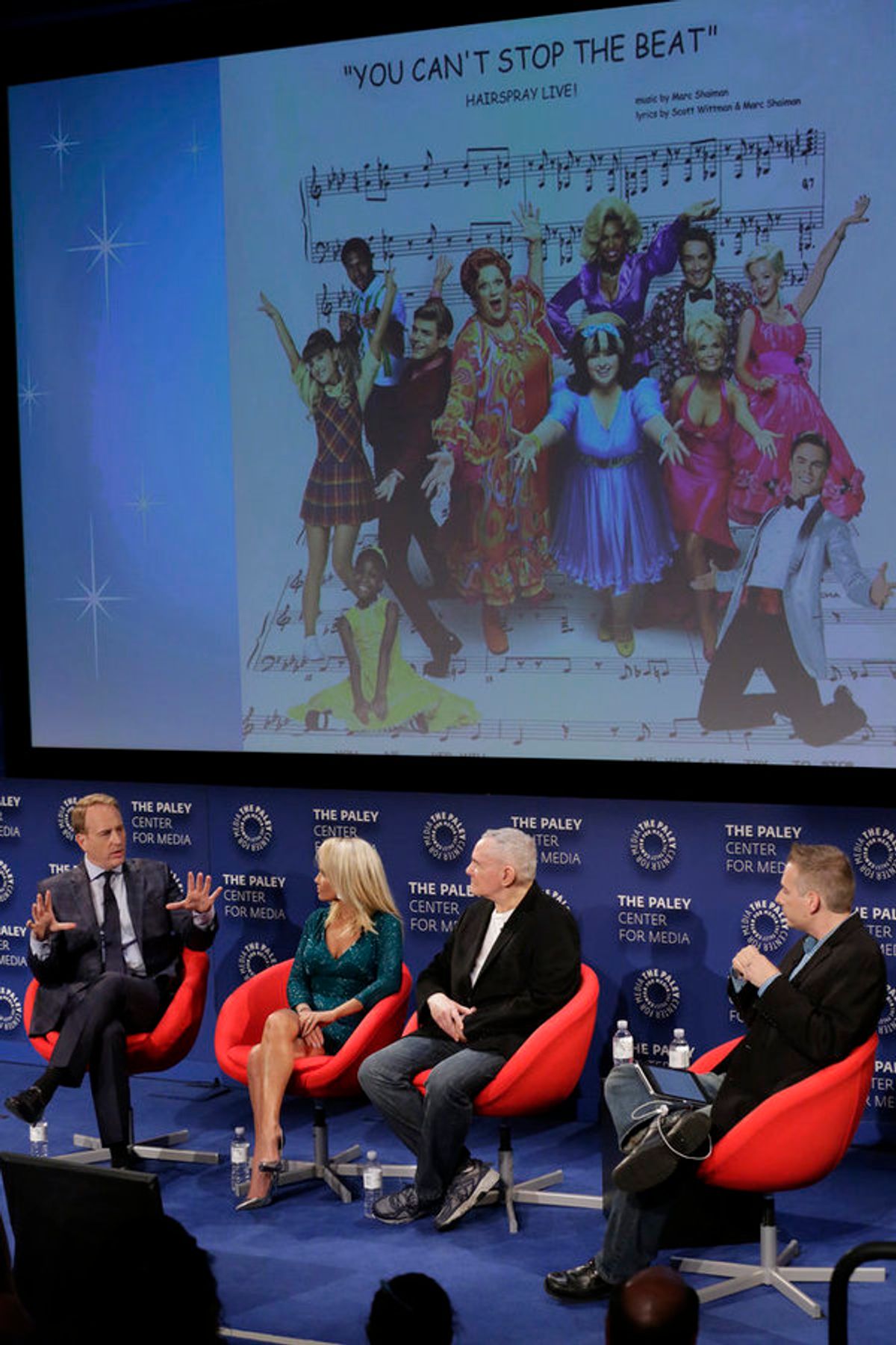 Robert Greenblatt, Kristin Chenoweth, Craig Zadan, Michael Schneider at 