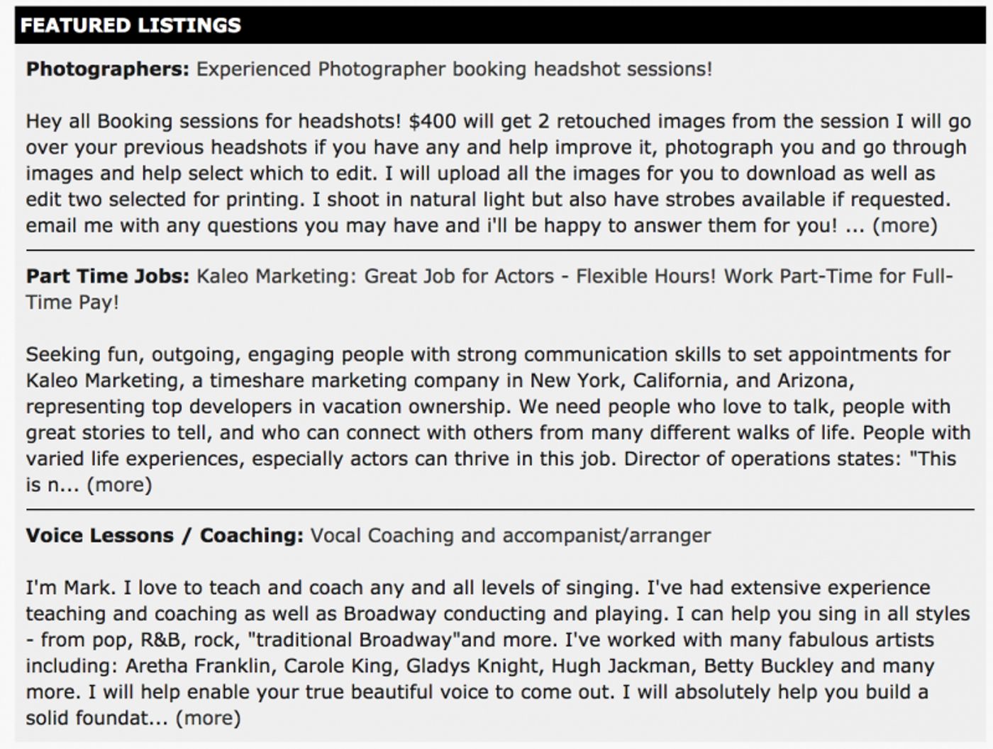 Browse and Add Your Listings to BroadwayWorld's Free Classifieds  Image