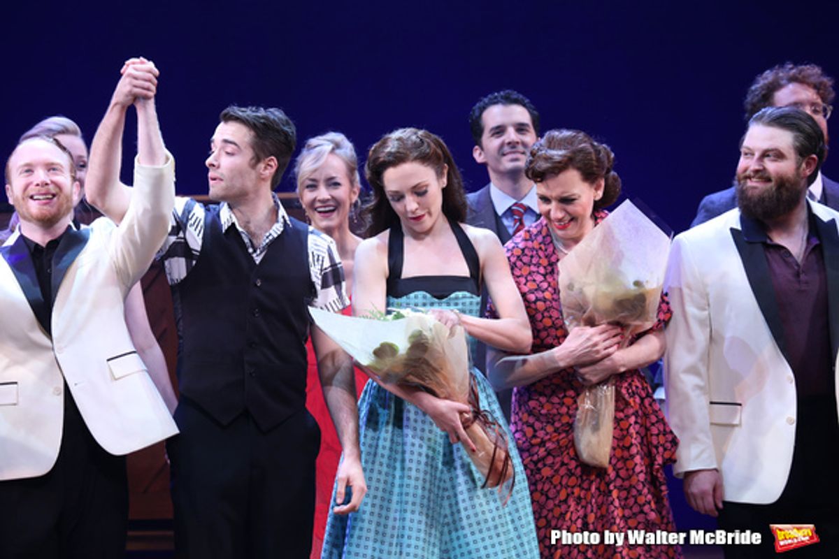 Corey Cott, Laura Osnes, Beth Leavel and cast  at 
