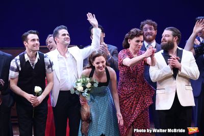 Corey Cott, Andy Blankenbuehler, Laura Osnes, Beth Leavel and cast Photo