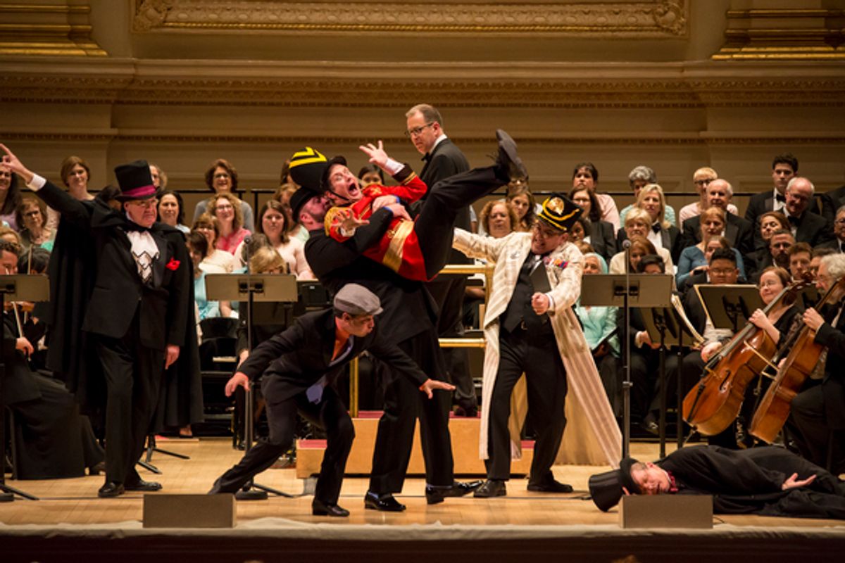 Jonathan Freeman, Jeffrey Schecter, Chris Sullivan, Christopher Fitzgerald, Michael Kostroff, and Bill Irwin at 