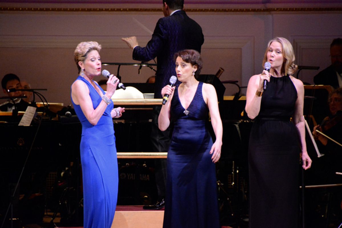 Marin Mazzie, Judy Kuhn and Rebecca Luker at 