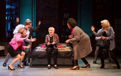 The cast of the musical comedy CURVY WIDOW at George Street Photo