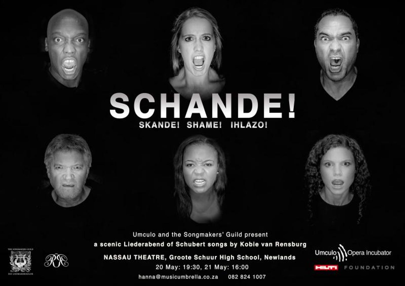 SCHANDE! | SKANDE! | SHAME! | IHLAZO! Brings the Songs of Schubert to the Nassau Centre in Cape Town  Image