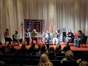 Nadia Bowers, Jonathan Louis Dent, Christa Scott-Reed, Rob Nagle, Senator Chris Murphy, Mark Barden, Charlotte Cohn, Jason Odell Williams @ BroadwayWorld Nadia Bowers, Jonathan Louis Dent, Christa Scott-Reed, Rob Nagle, Senator Chris Murph Photo